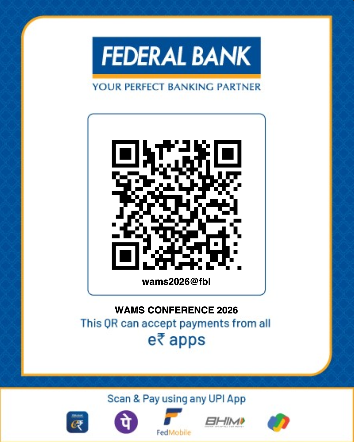 WAMS 2026 Payment QR